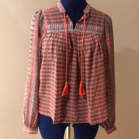 Lucky Brand Sheer Pattern Top - Picture 5 of 8